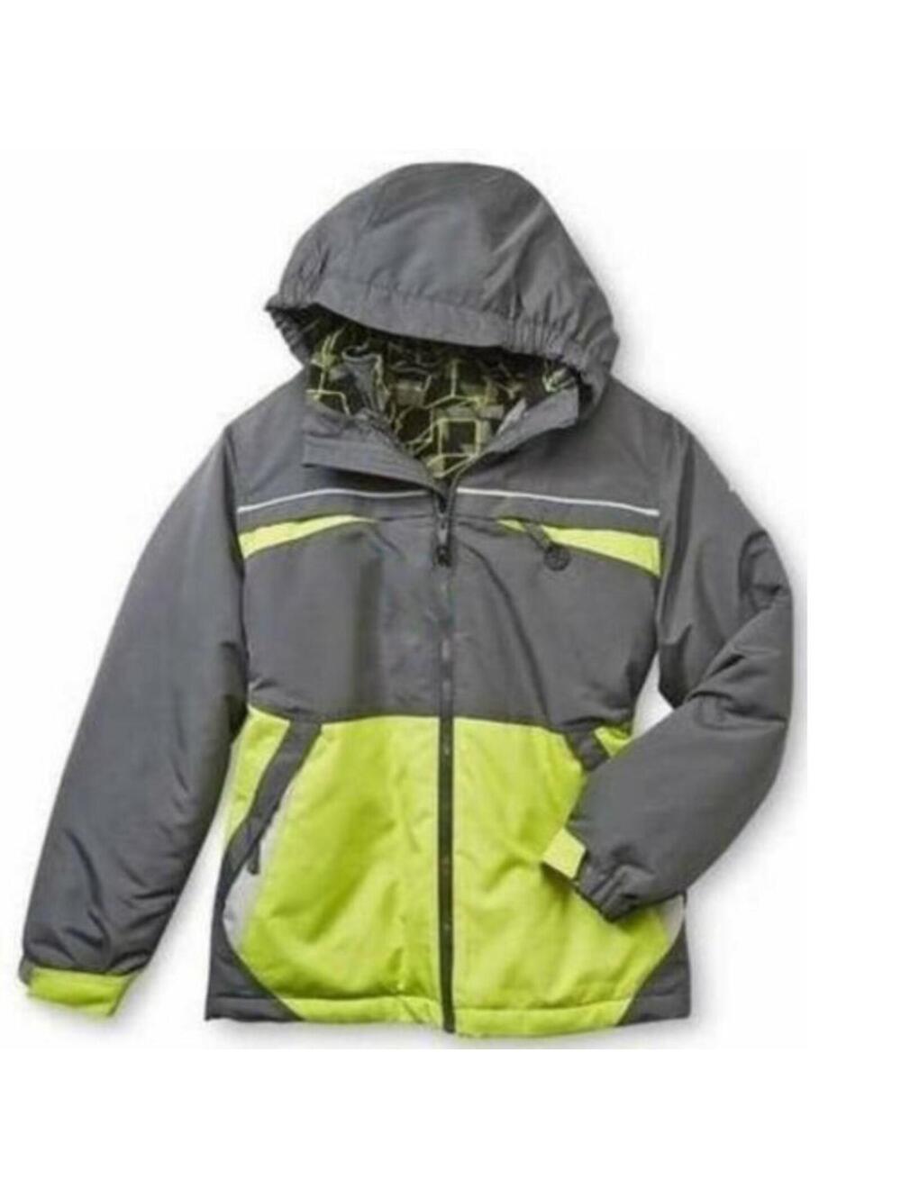Boys All Weather Jacket 4/5 Gray Yellow 4 in 1 Winter Spring Fall Athletech